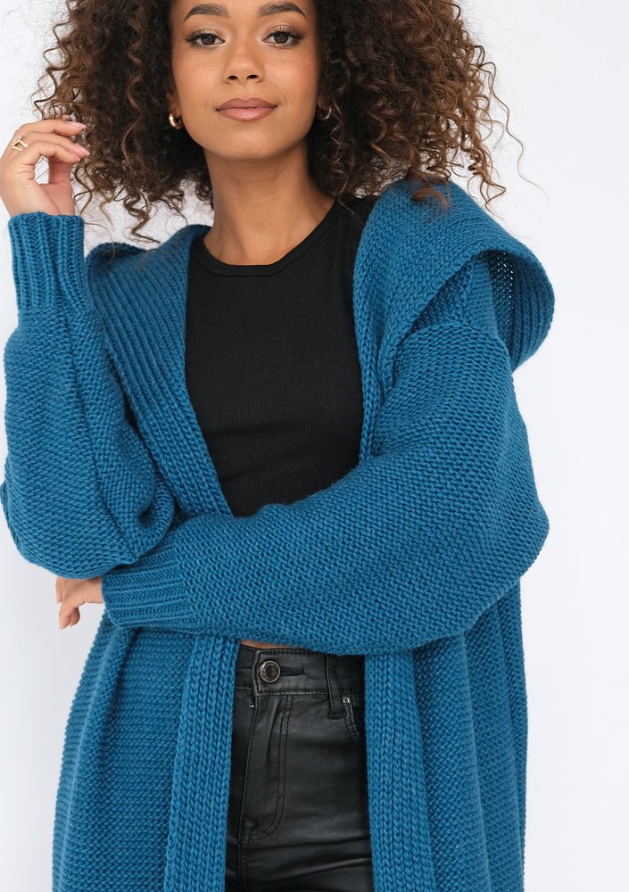Malme - Long dark blue cardigan