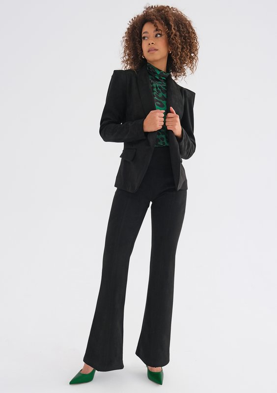 Delani - Black faux suede blazer