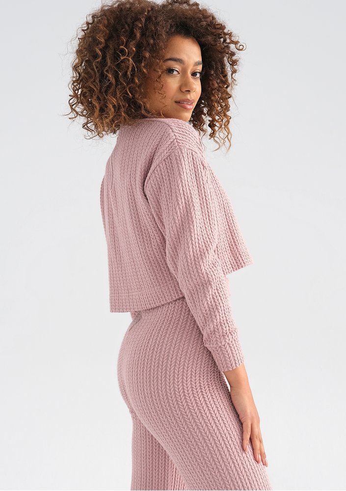 Erato - Powder pink knitted trousers