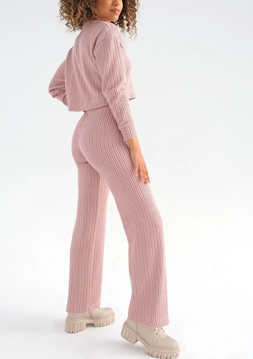 Erato - Powder pink knitted trousers