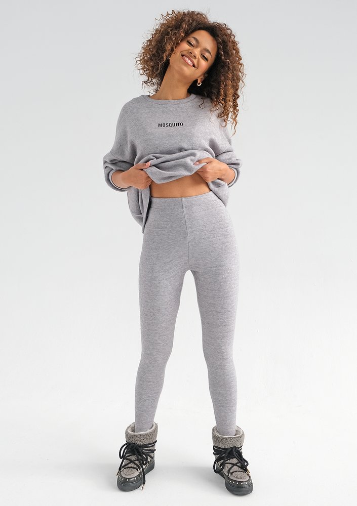 Mosly - Legginsy dzianinowe Szare