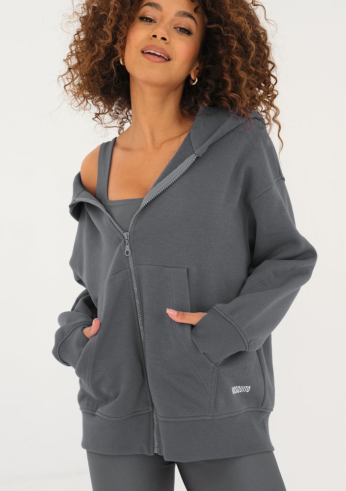 York - Bluza rozpinana oversize Dark Stone