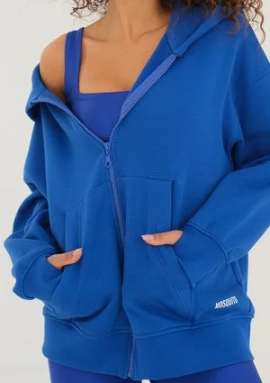 York - Cobalt blue oversize zipped hoodie