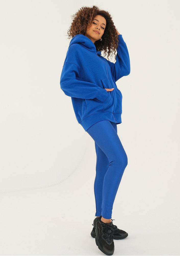 York - Cobalt blue oversize zipped hoodie