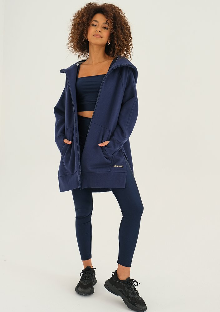 Heet - Długa bluza rozpinana Monaco Navy