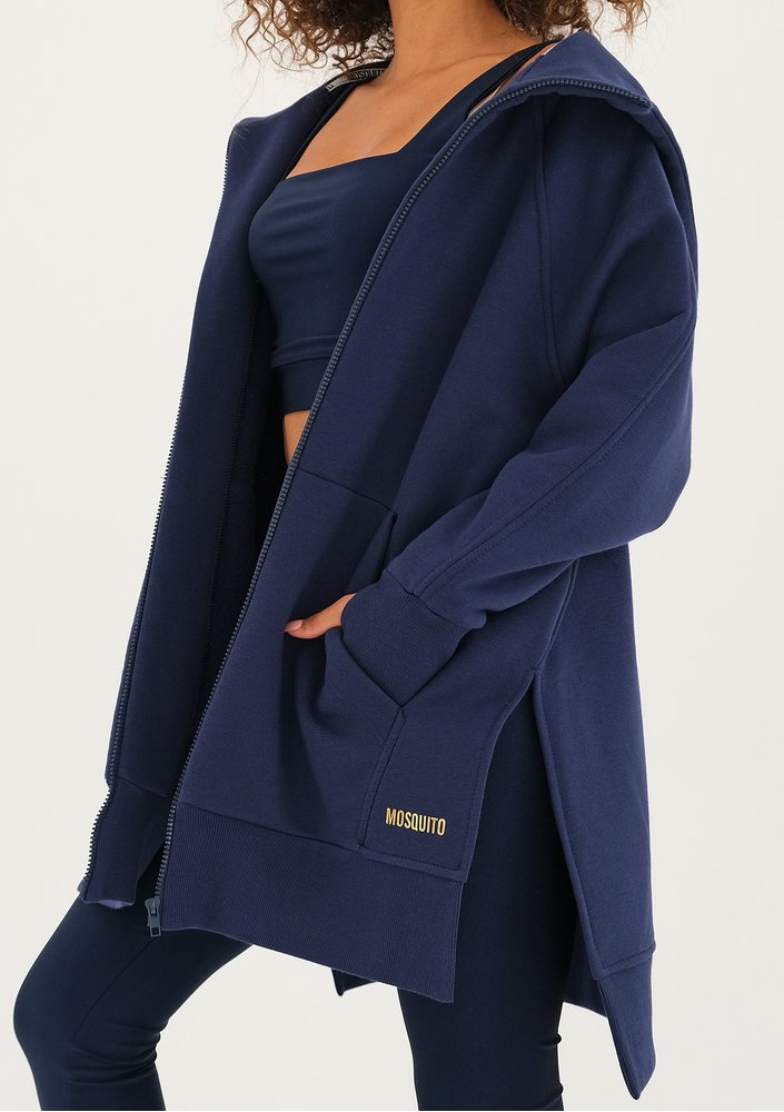 Heet - Long monaco navy zipped hoodie