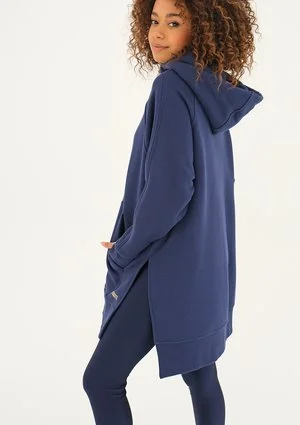 Heet - Long monaco navy zipped hoodie