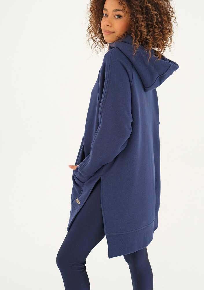 Heet - Long monaco navy zipped hoodie
