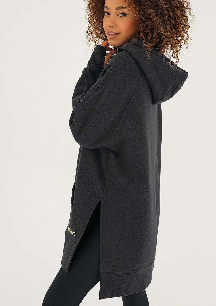 Heet - Long black zipped hoodie