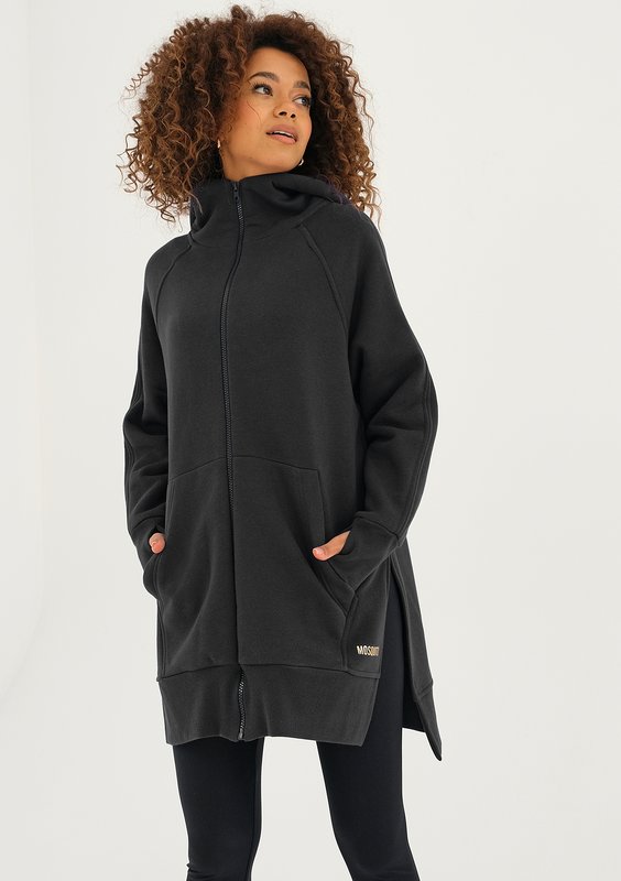 Heet - Long black zipped hoodie