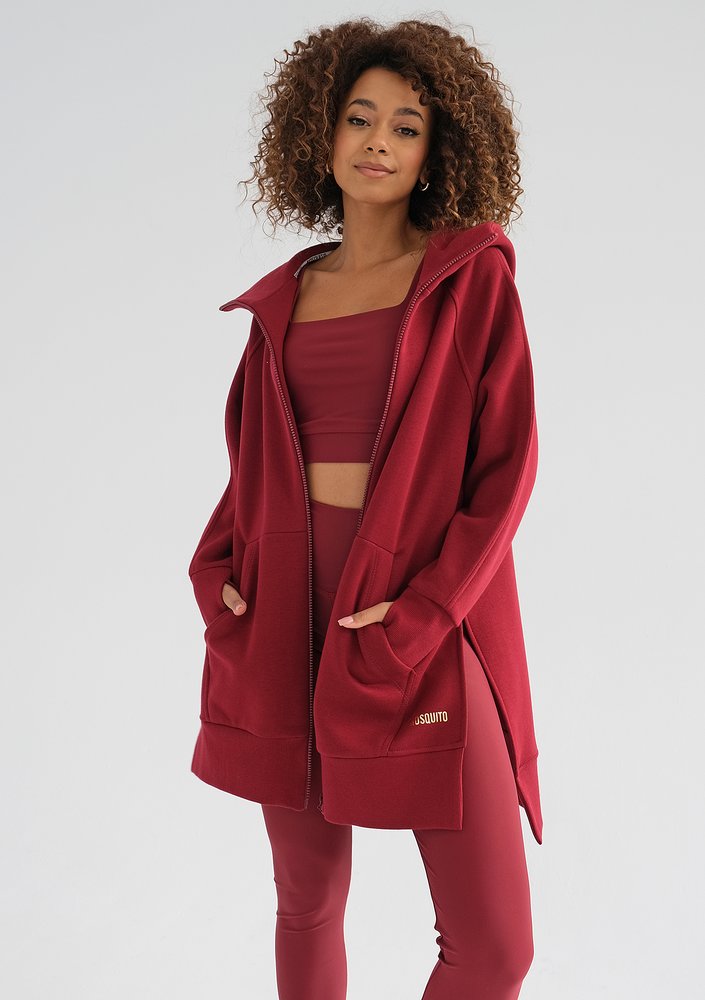 Heet - Long biking red zipped hoodie