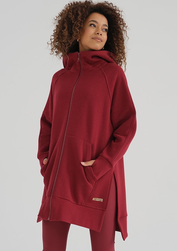 Heet - Long biking red zipped hoodie