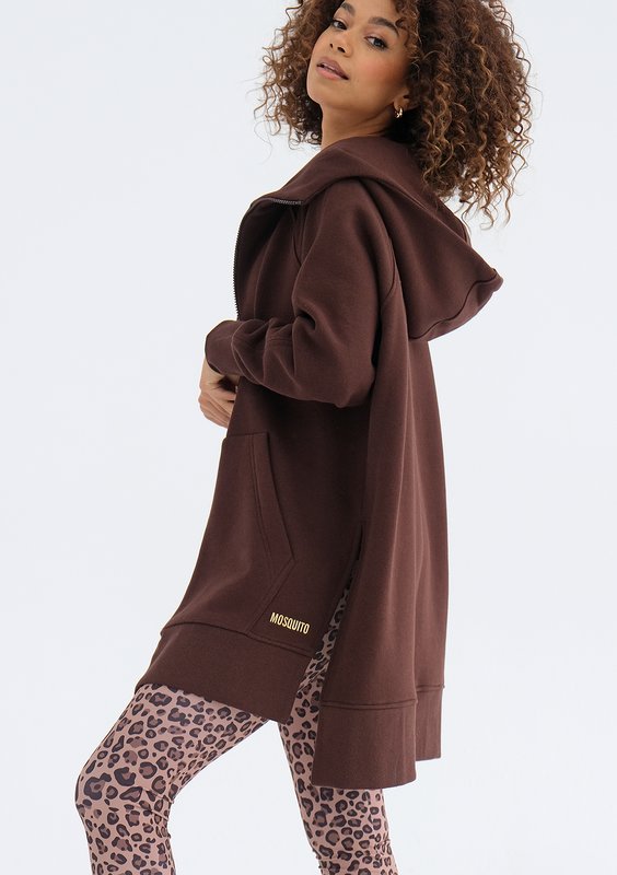 Heet - Długa bluza rozpinana Dark Brown