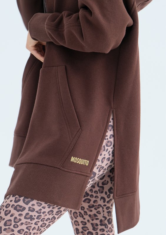 Heet - Długa bluza rozpinana Dark Brown