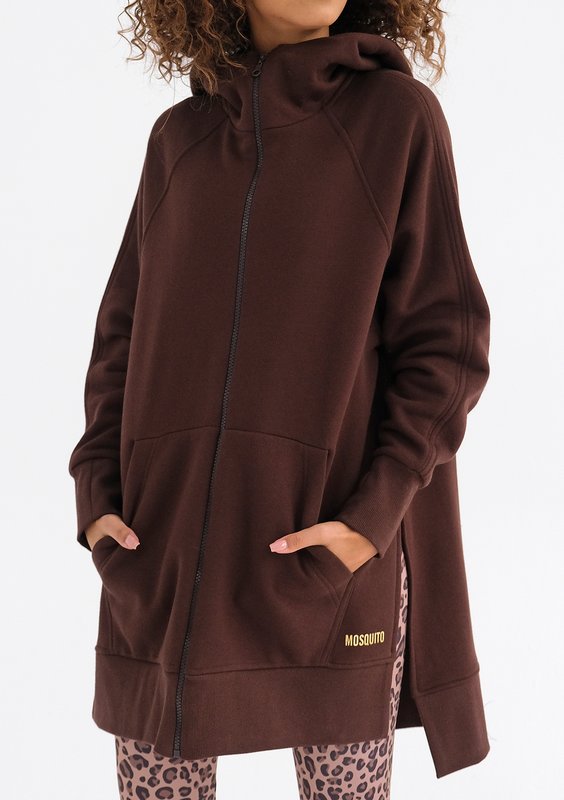 Heet - Długa bluza rozpinana Dark Brown