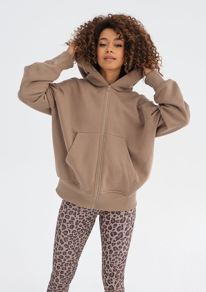 York - Bluza rozpinana oversize Coffee