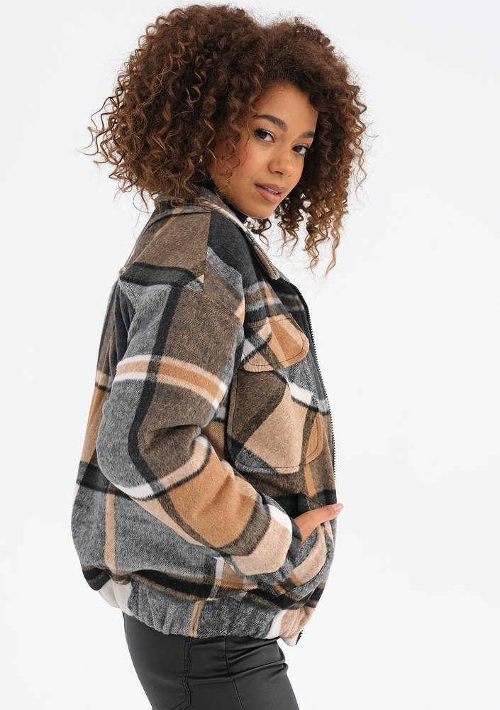Alpira - Short checked flannel jacket