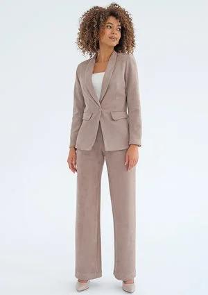 Lysse - Taupe faux suede blazer
