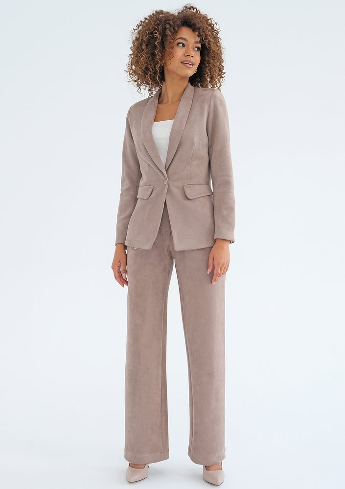 Lysse - Taupe faux suede blazer