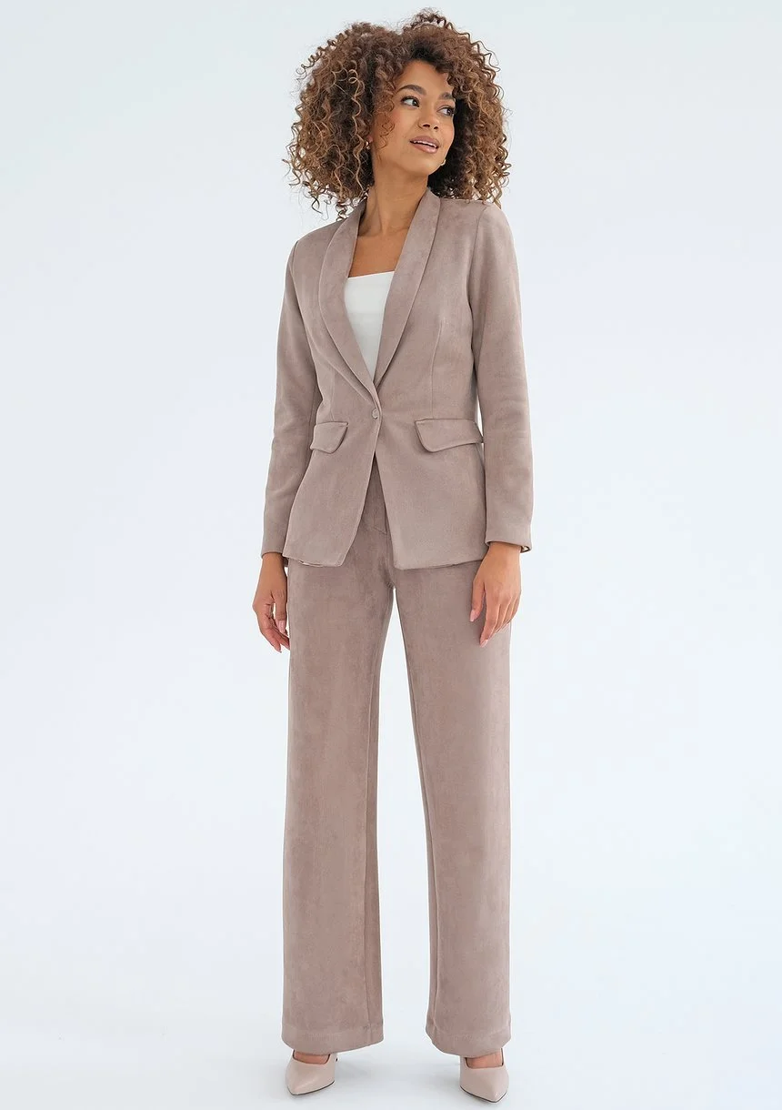 Lysse - Taupe faux suede blazer