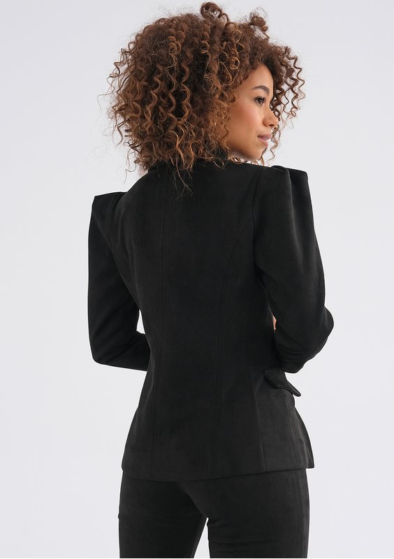 Delani - Black faux suede blazer