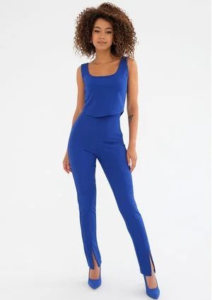 Zaya - Short cobalt blue top