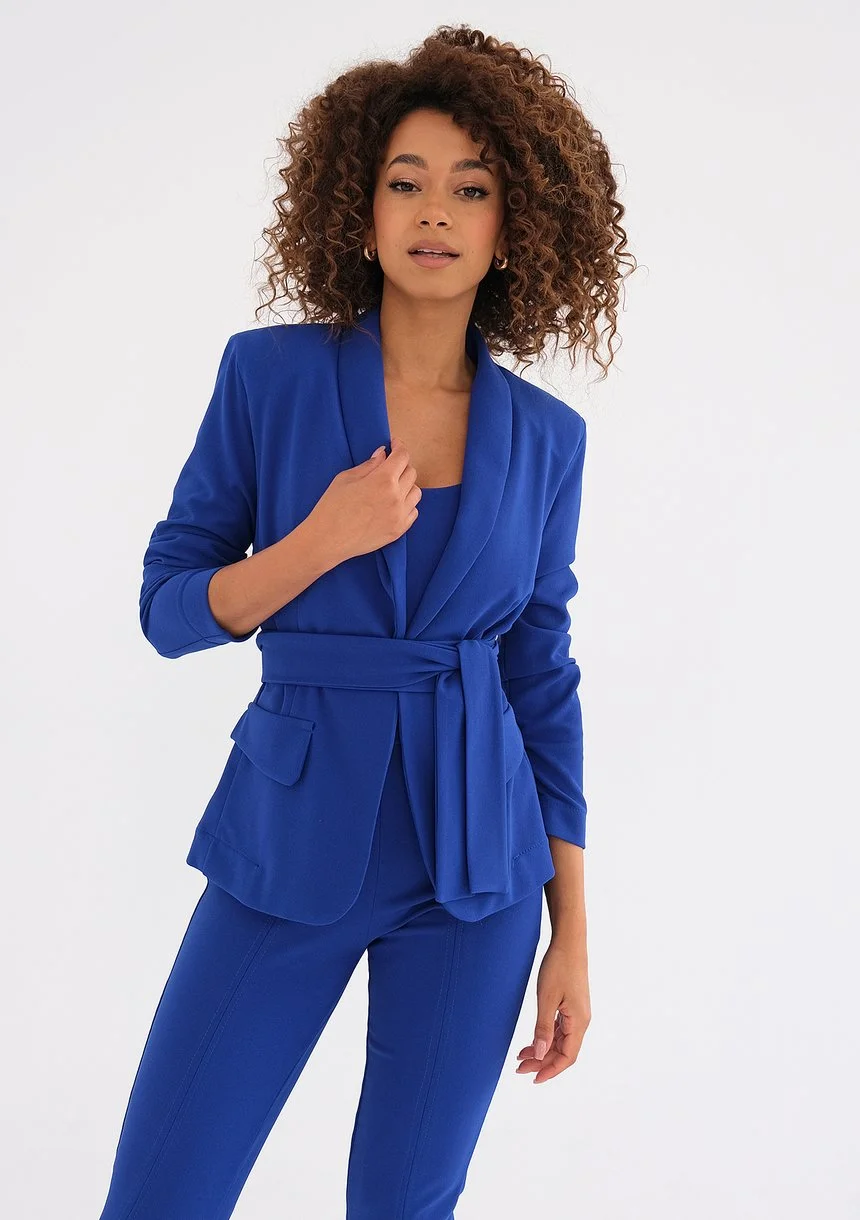 Goma - Cobalt blue tied blazer