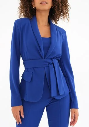 Goma - Cobalt blue tied blazer