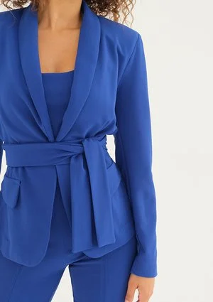 Goma - Cobalt blue tied blazer