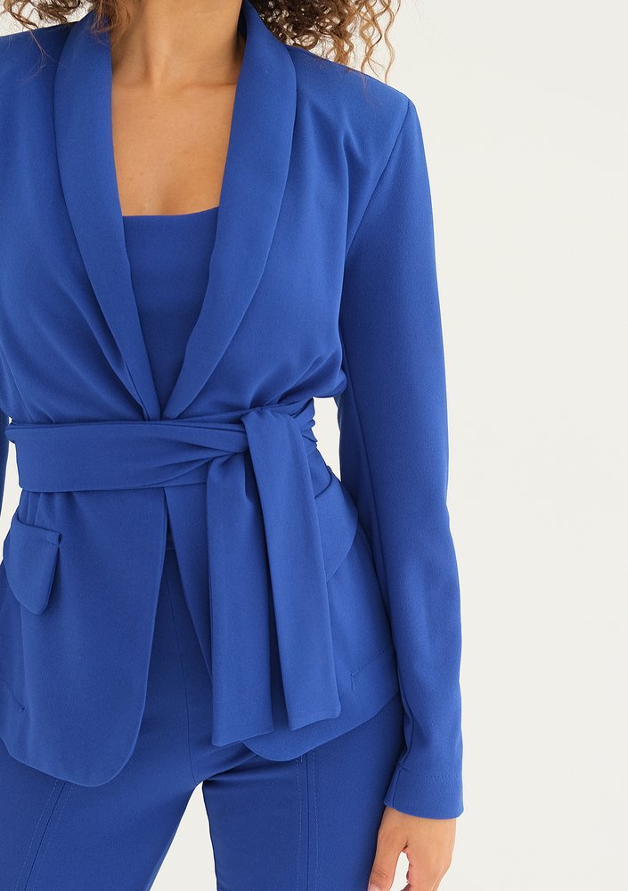 Goma - Cobalt blue tied blazer