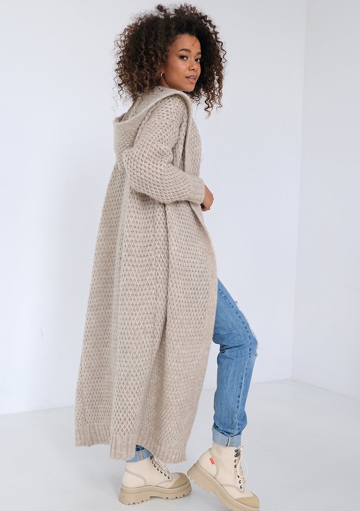 Lanna - Long beige cardigan