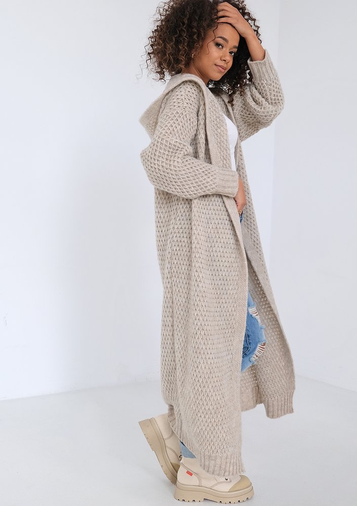 Lanna - Long beige cardigan