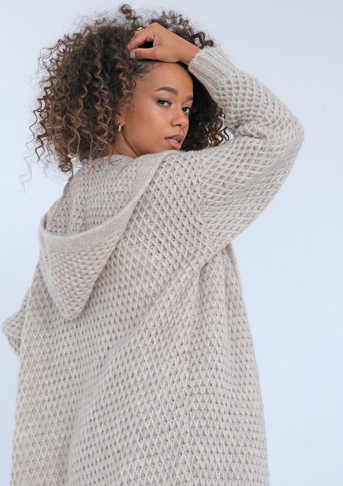 Lanna - Long beige cardigan