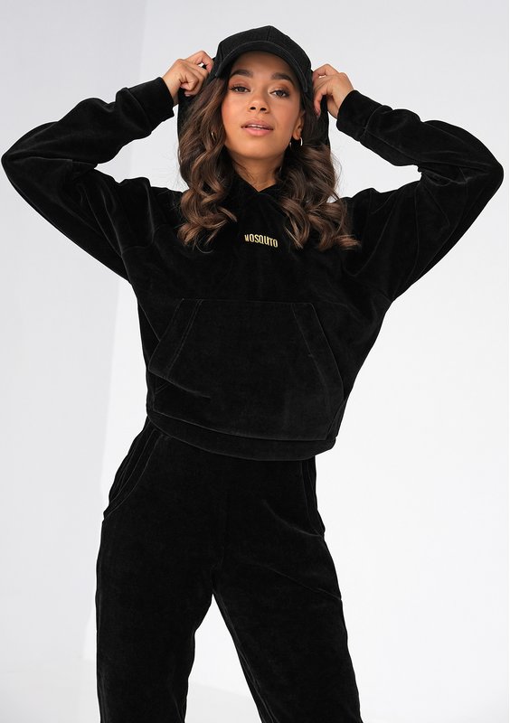 Terry - warm taupe velvet hoodie