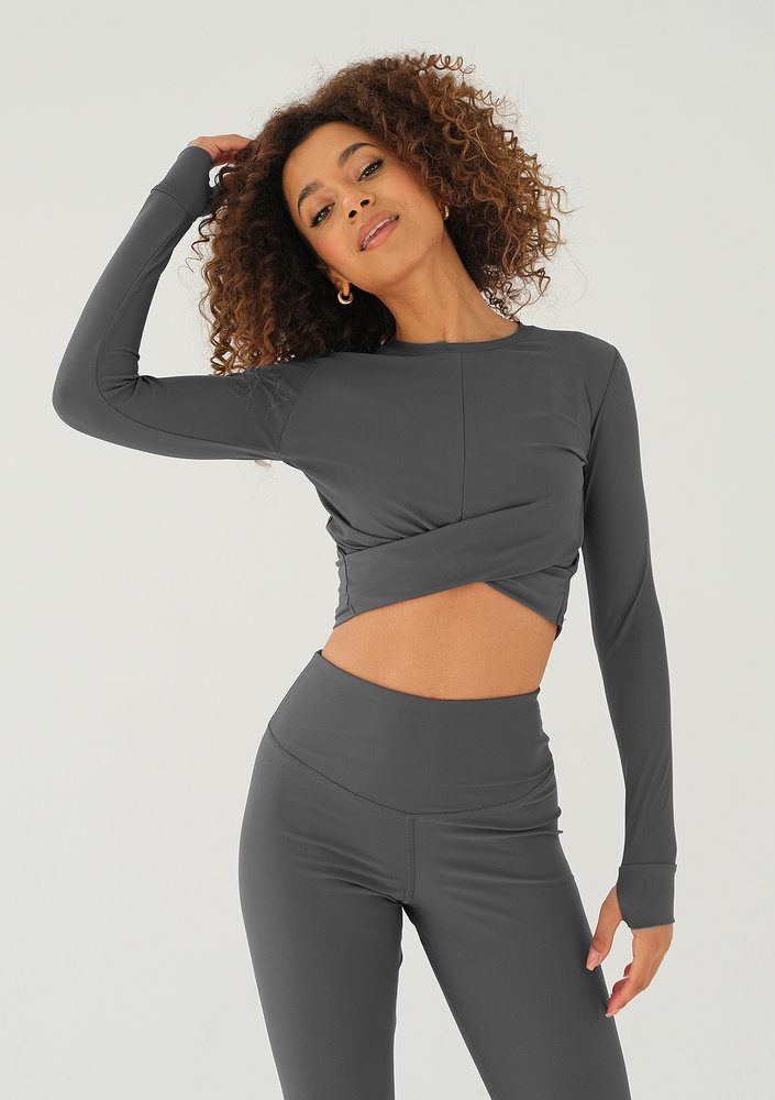 Alpha - Dark stone grey long sleeve top