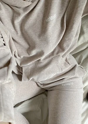 Pure - Bluza welurowa z kapturem Melanż Sandy