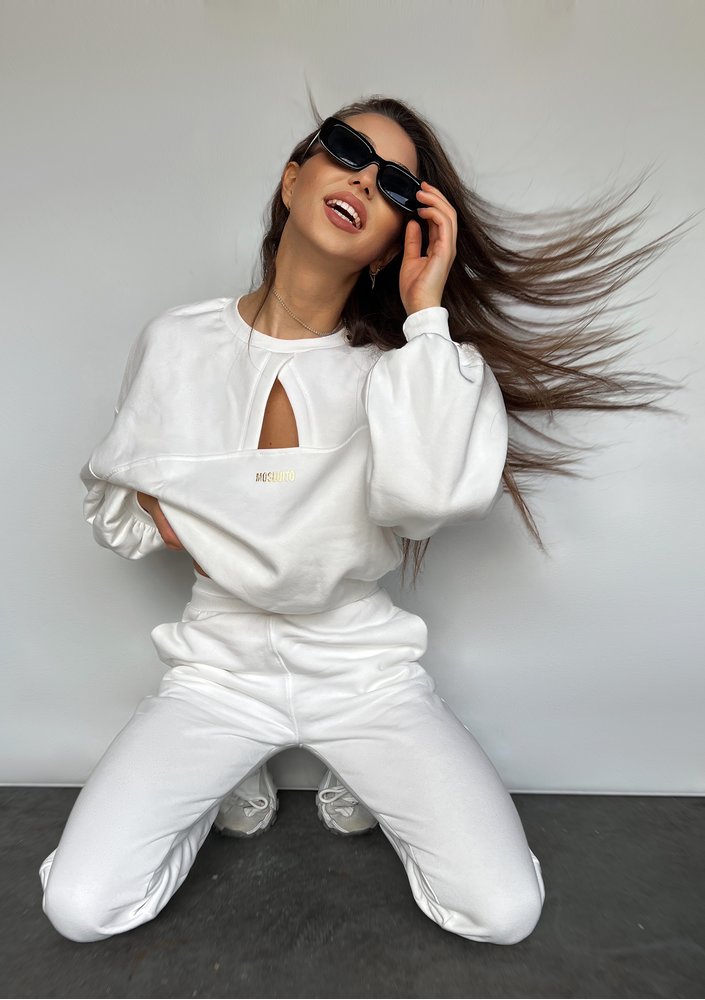 Delsy - creamy sweatshirt with a cutout