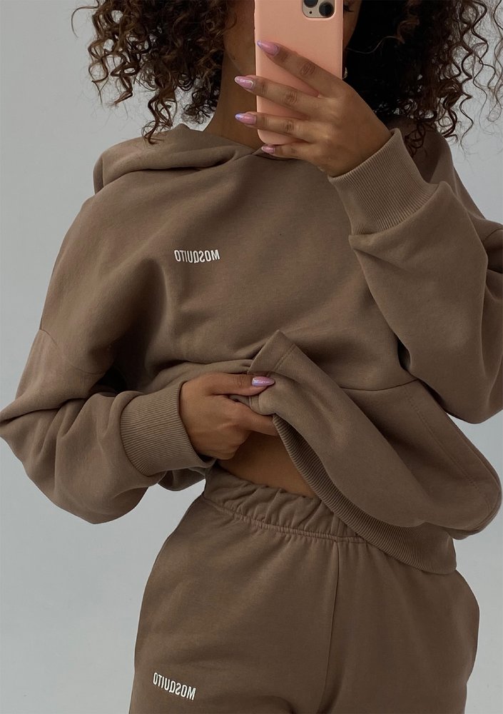 Pure - Bluza z kapturem Coffee