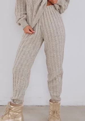 Espen - Beige knitted sweatpants