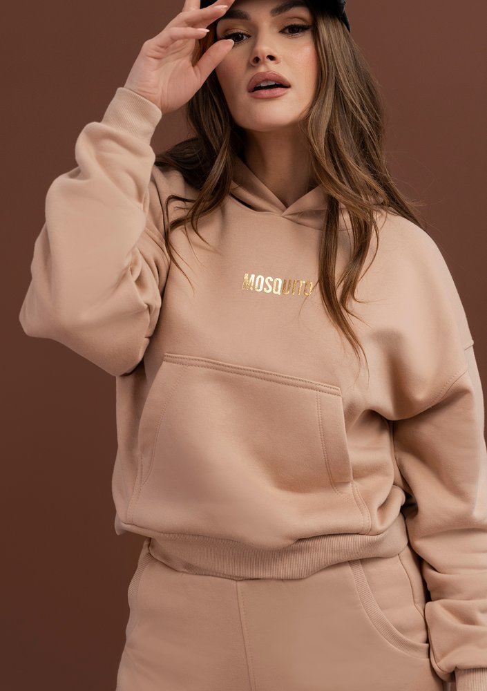 Bluza z kieszenią i kapturem Beżowa ILM