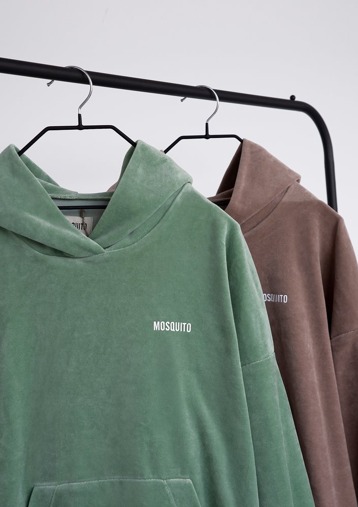 Welurowa bluza z kapturem Smoke Mint ILM