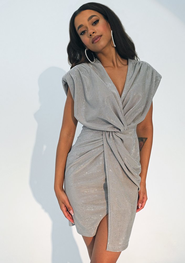 Gina - Shiny silver mini dress