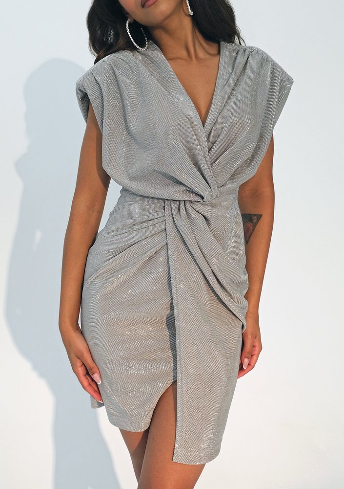 Gina - Shiny silver mini dress