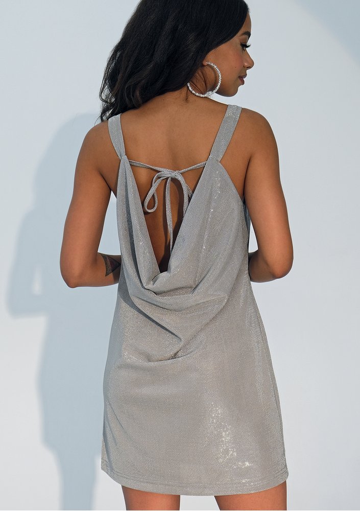 Sammy - Shiny silver mini dress