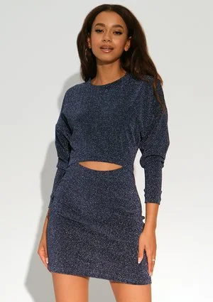 Louna - Shiny blue mini dress