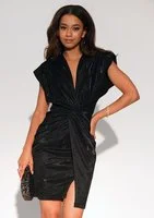 Gina - Shiny black mini dress