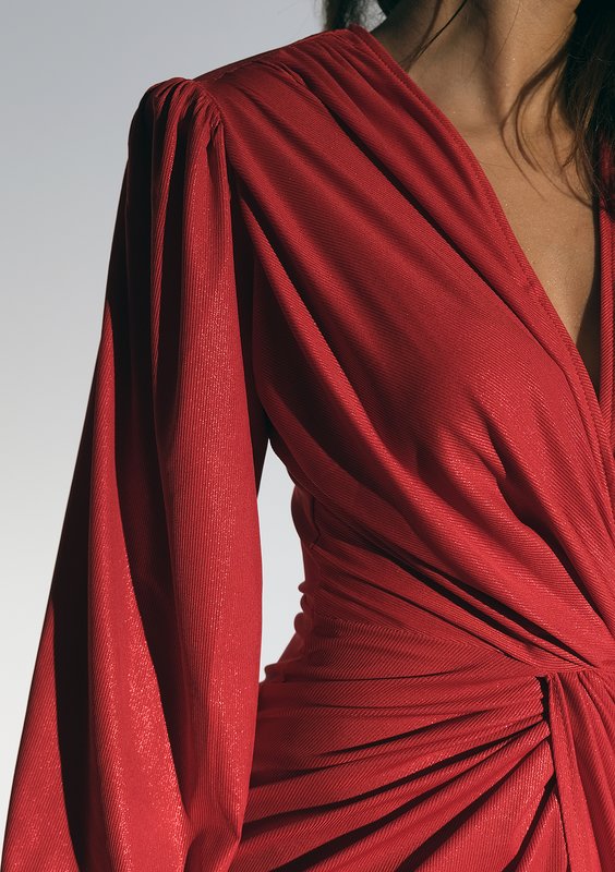 Labelle - Shiny red midi dress