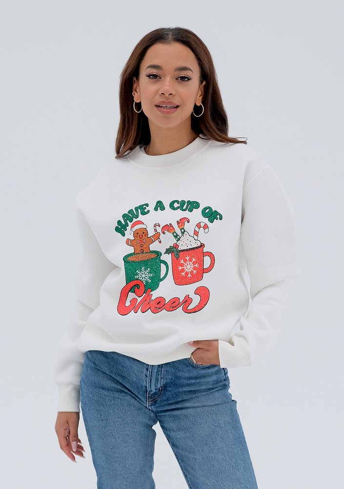 Jolly - Bluza świąteczna ,,Have a..."  Creamy