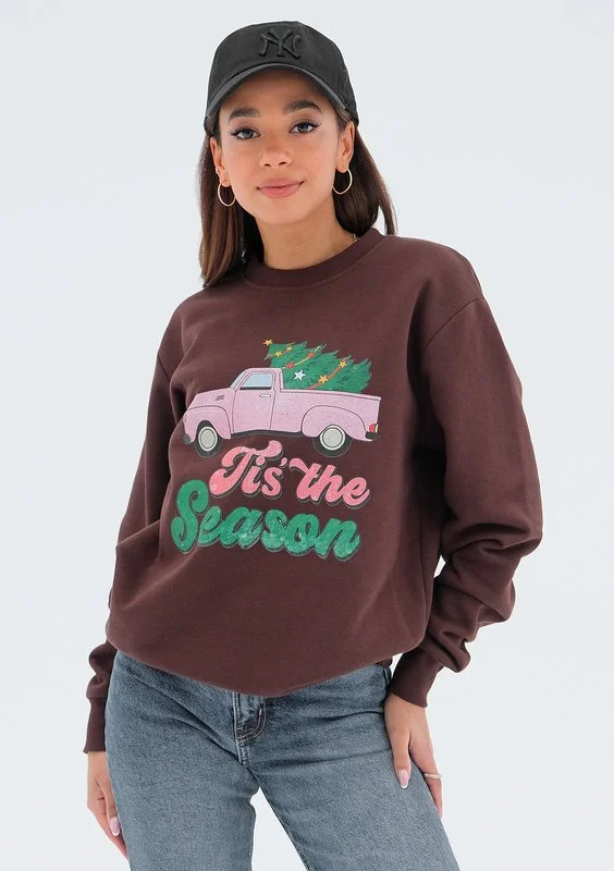 Jolly - Christmas dark brown sweatshirt "It's the..."