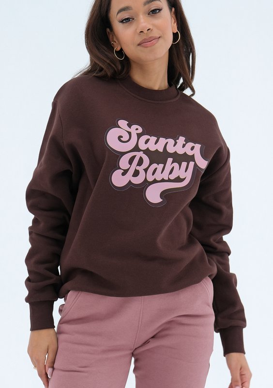 Jolly - Bluza świąteczna ,,Santa..." Dark Brown